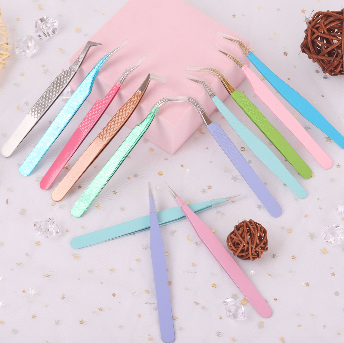 Fiber Grip Eyelash Extension Tweezers – Precision Stainless Steel Lash Tweezer
