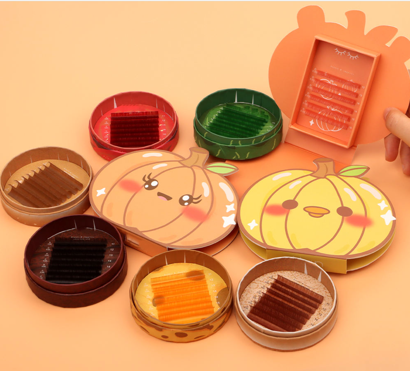 Cute Round Colored False Eyelashes – Trendy Colorful Strip Lashes for Creative Makeup & Beauty Looks